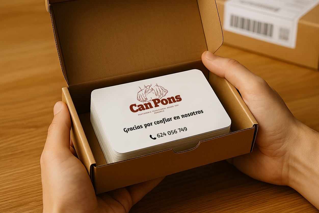 Tarjetas empaquetadas para envío